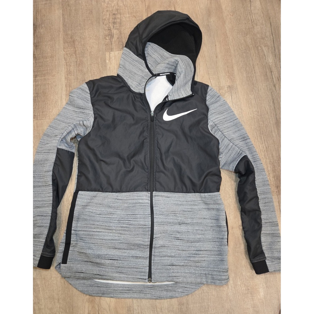 Nike Therma Fit Basketball Hoodie Jacket Black Grey AQ4165-010 Men's Sz Small